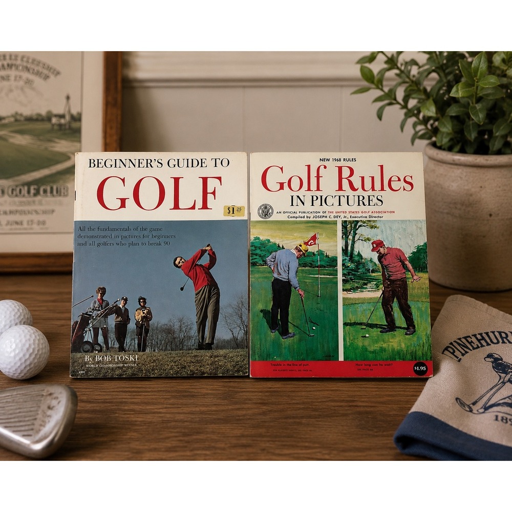 Vintage Golf Books Beginner's Guide Bob Toski 1955 & 1968 USGA Golf Rules Set